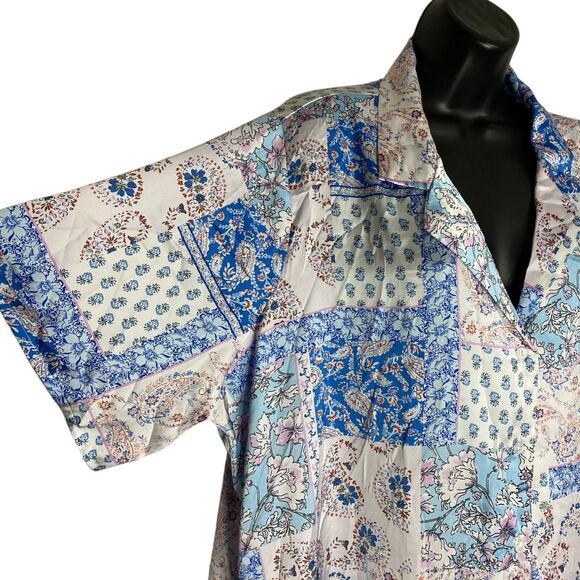 NWT Tamara H Blouse Womens 2X Floral Paisley Patchwork Tunic S/S Boho Cottage - Picture 6 of 13